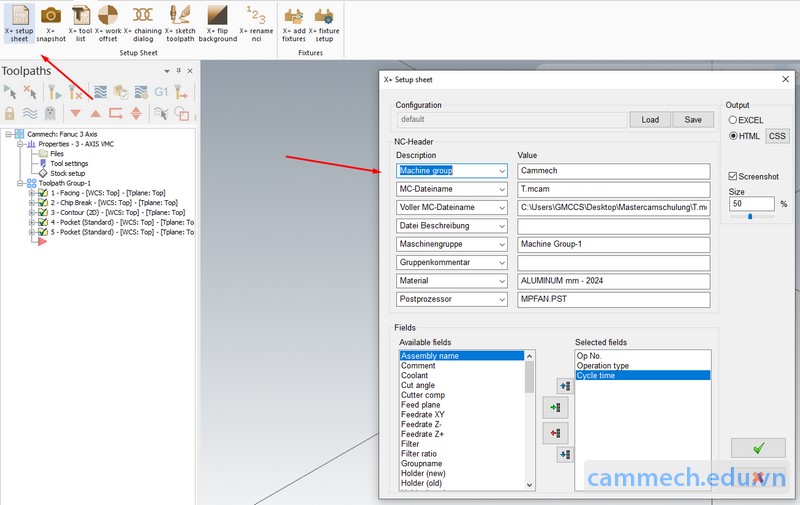 Hướng dẫn sử dụng Mastercam X+ Addons tạo đồ gá phiếu công nghệ